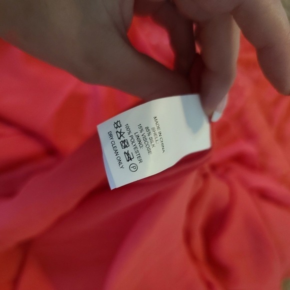 KATE SPADE Coral silk blend Clipped Chiffon A- Line Dress size 6 - Picture 10 of 10